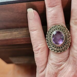 Vintage-Inspired Purple Gemstone Ring